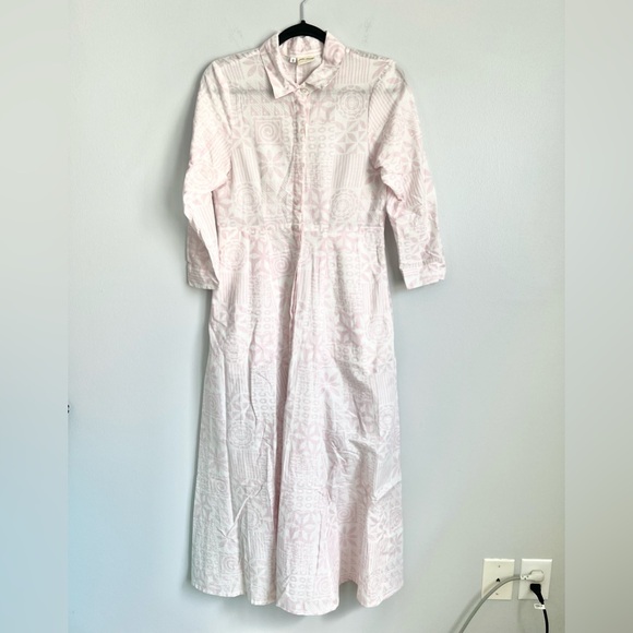Julia Amory Size S • Blue Floral Palm Beach Shirt Dress. - Picture 1 of 5